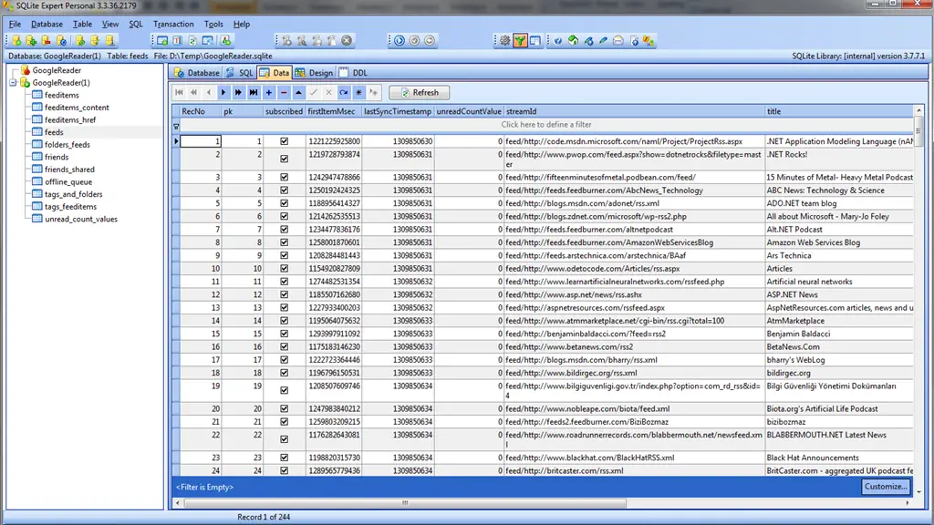 sqlite expert