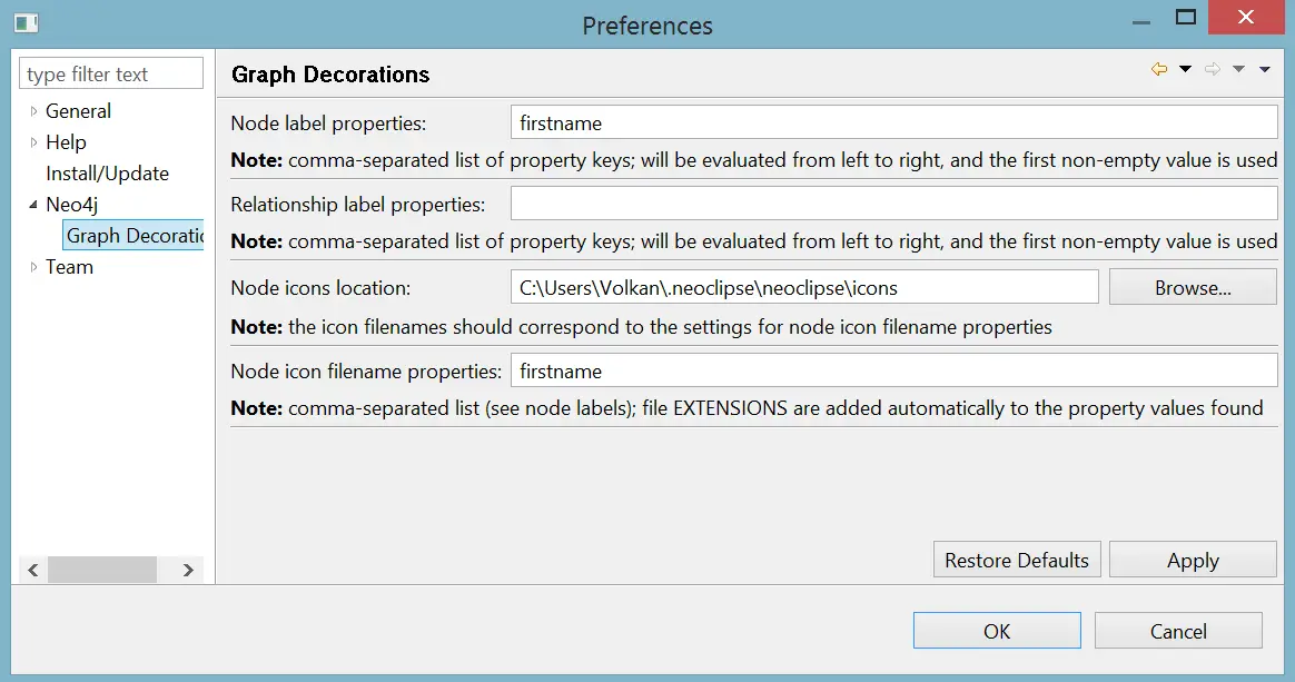 Neoclipse preferences