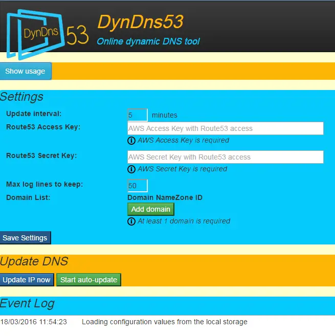 DynDns53 web client