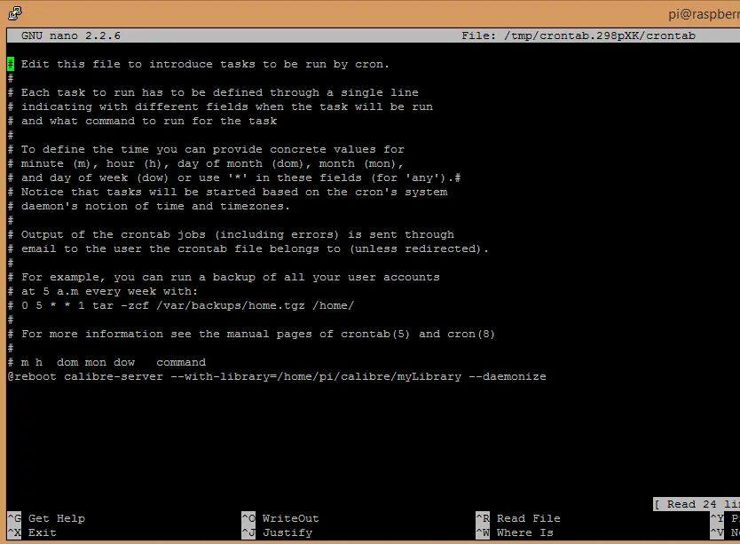 Crontab on Raspberry Pi