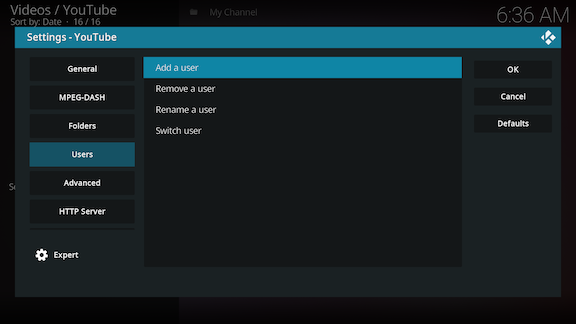 Add a user screen