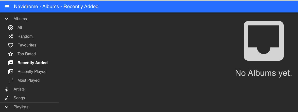 Navidrome dashboard